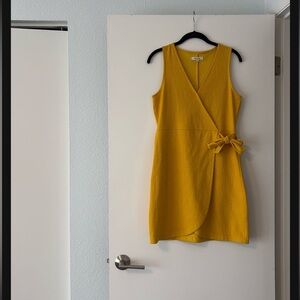 Madewell Mustard Sleeveless Wrap Dress